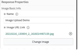 Uploaded link shown in the property sheet.