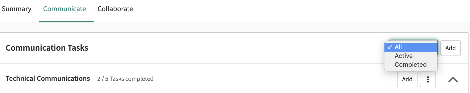 Filter für Kommunikationsaufgaben