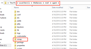 Dossier du programme d’installation NMAP sur le serveur MID