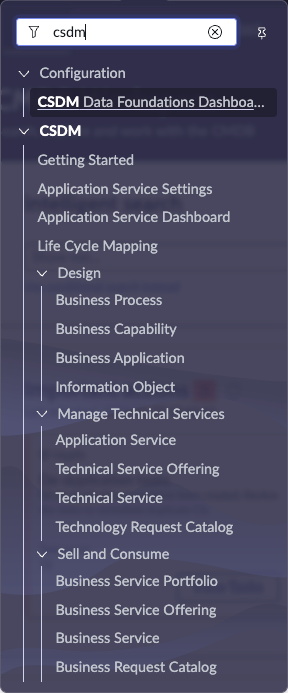 Accès aux modules CSDM.