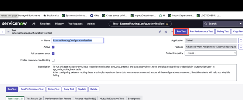 Cliquez sur Exécuter le test après toute la configuration et, si les tests réussissent, les connexions et les informations d’identification sont correctement configurées.