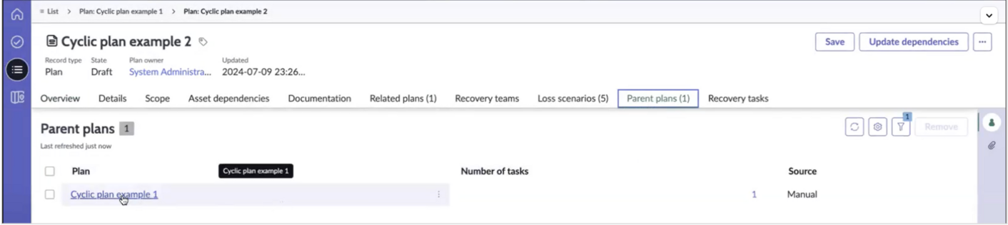 Plan record tabs.