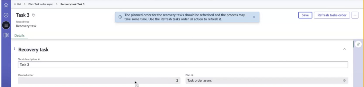 Refresh tasks UI action.
