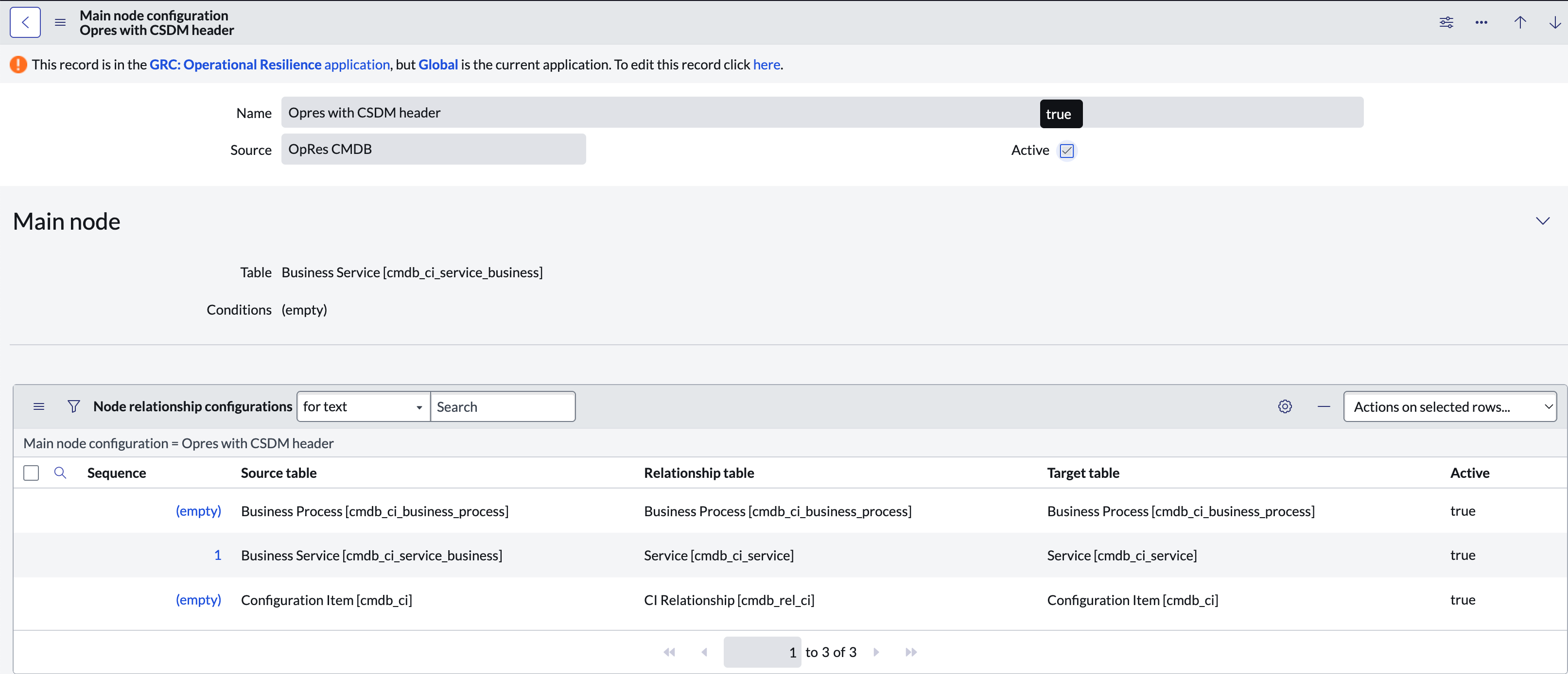 Opres with CSDM header Main node configuration.