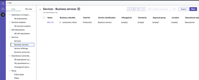Business service.