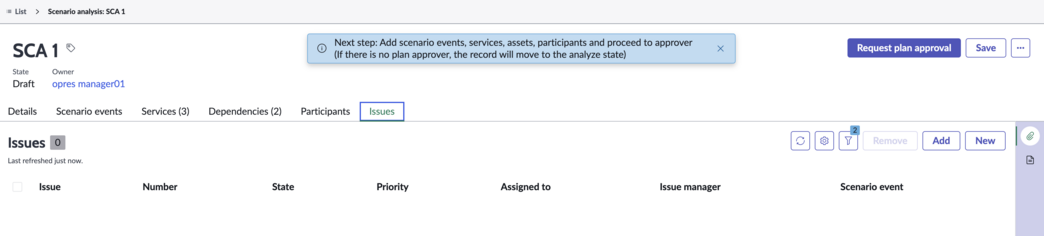 Sample Issues tab.