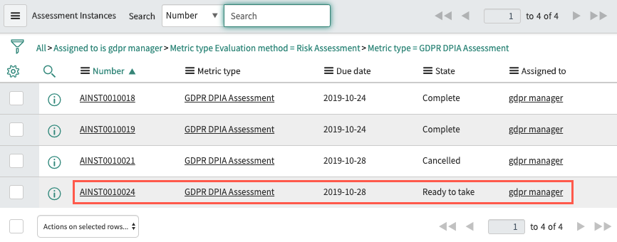 Risk instances