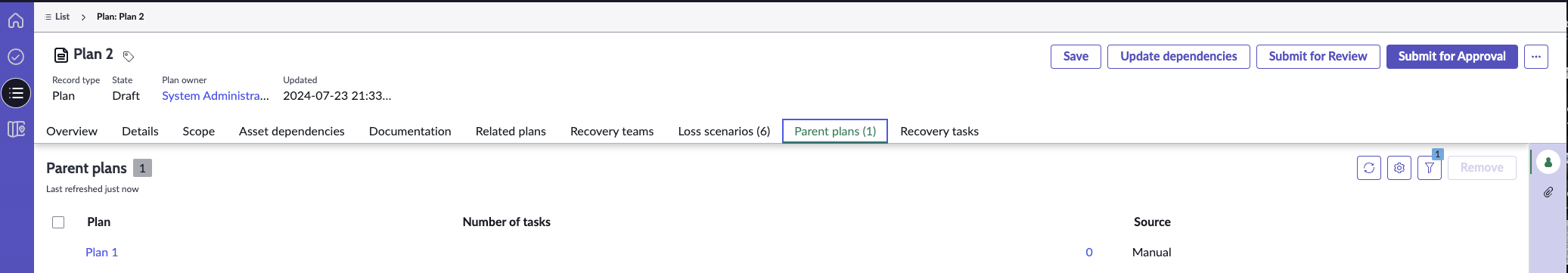 Parent plans.