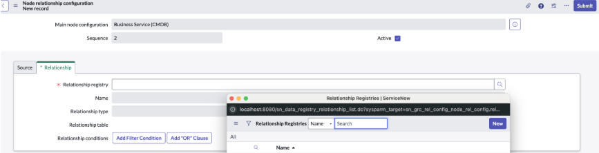 Node relationship configuration.