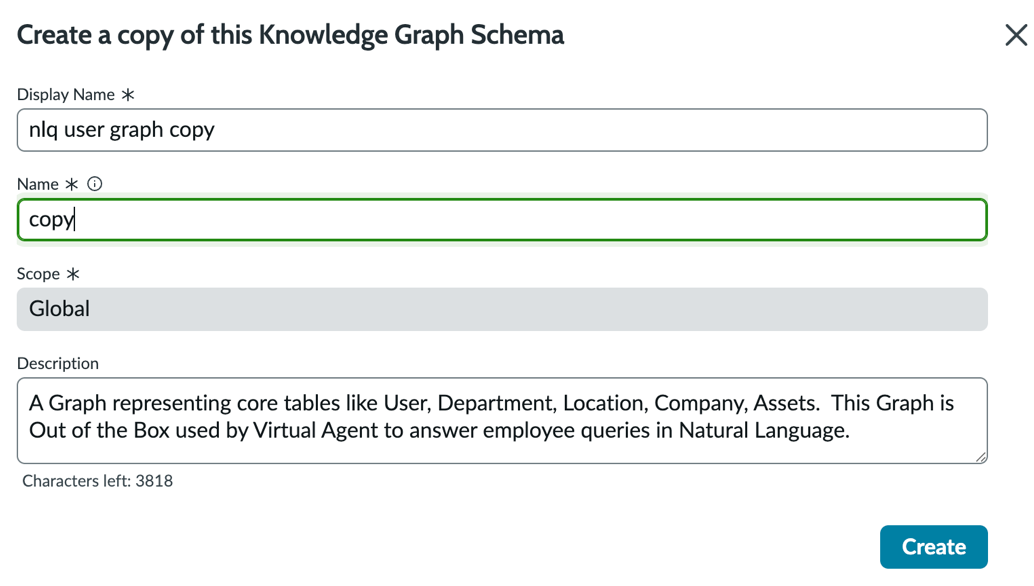 Copy Knowledge Graph schema.