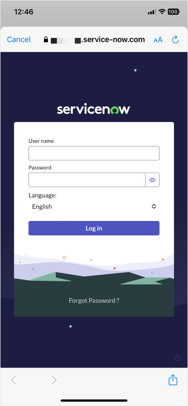 Page de connexion multifacteur dans l’application Mobile Agent.