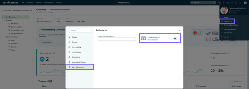 Enable analytics for agents