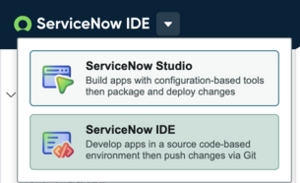 ServiceNow IDE의 경험 스위처