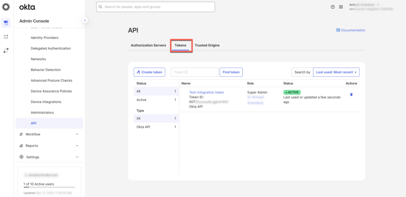 Okta Admin Console