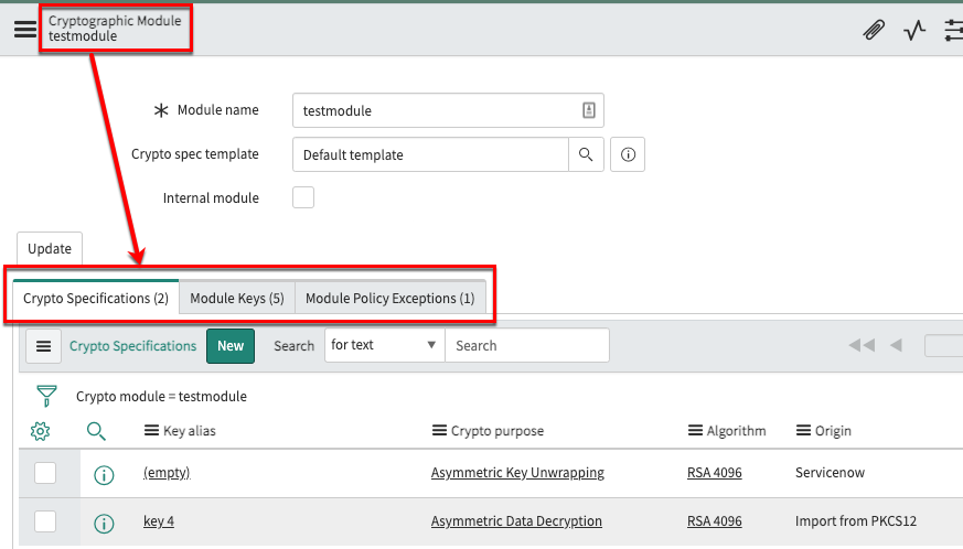 Shows the components of a cryptographic module