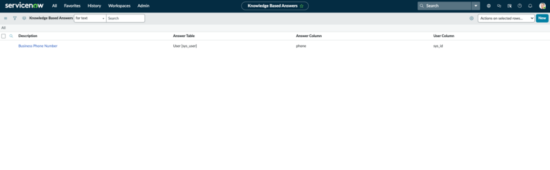 Knowledge Based Answer - list