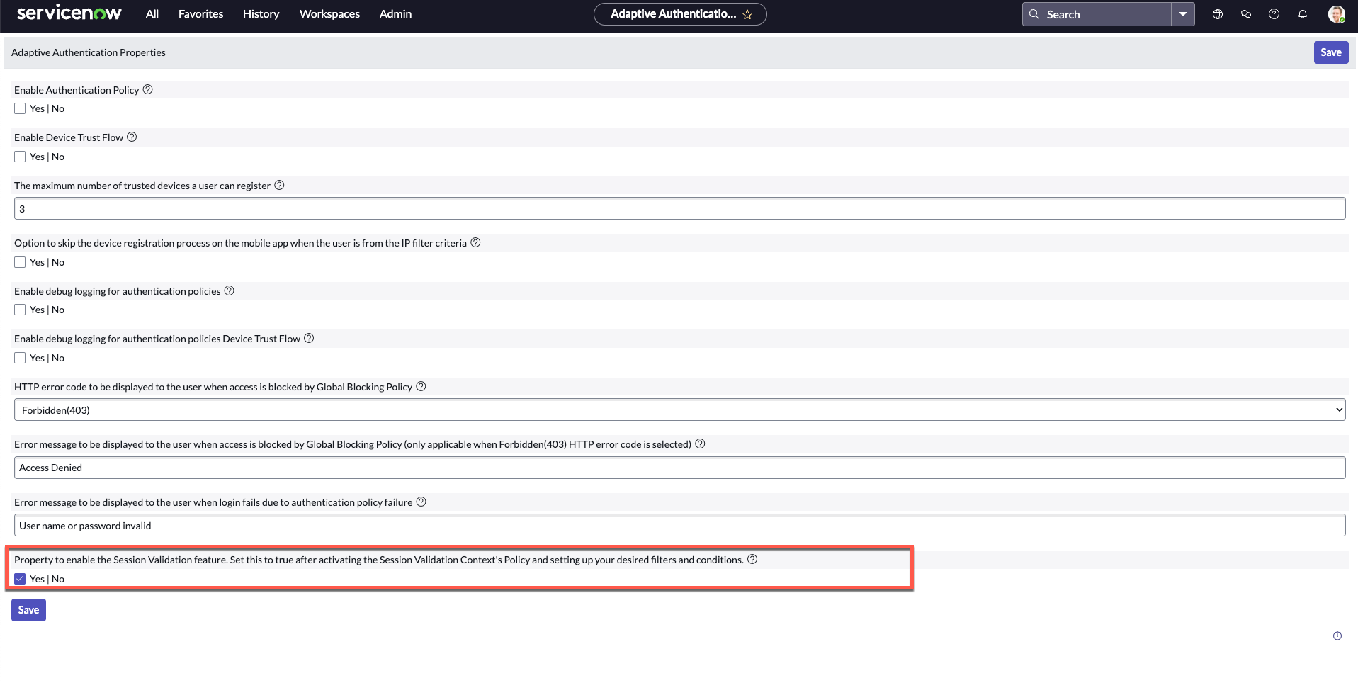 Session Validation