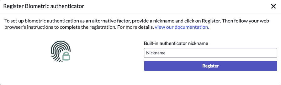 MFA Biometric setup