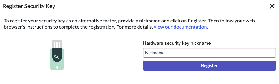 MFA - Hardware key setup