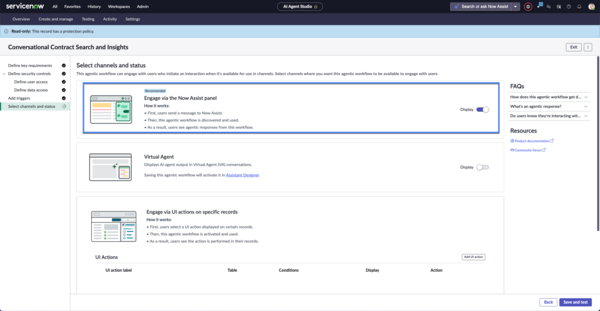 Enable conversation search for Now Assist panel