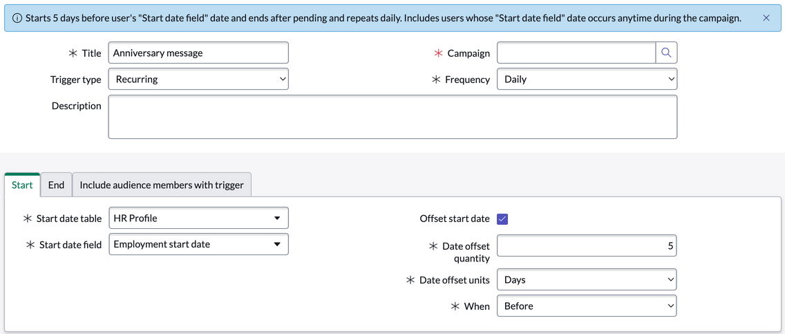 recurring trigger example
