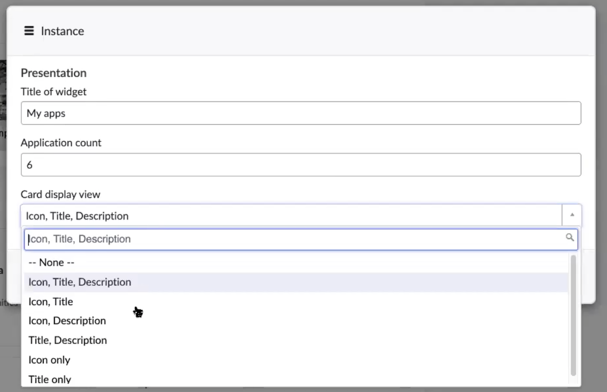 Web application instance options