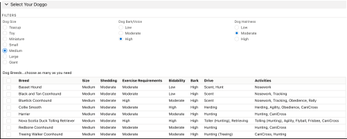 CSV layout display