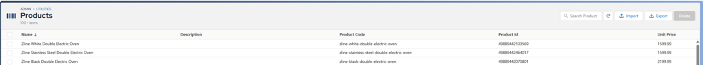 Product catalog