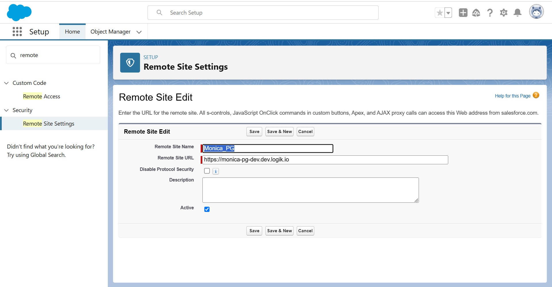 Remote settings