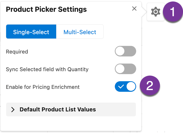 Product Picker Settings