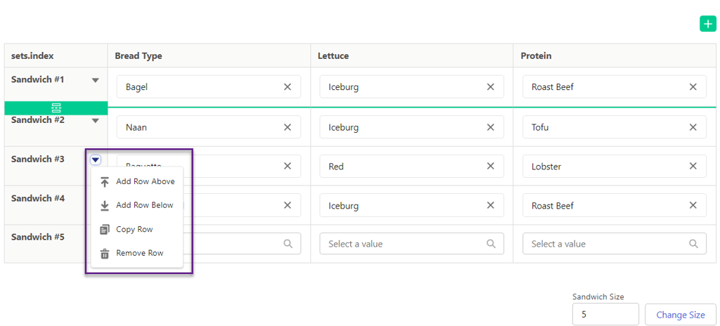 Inline control settings