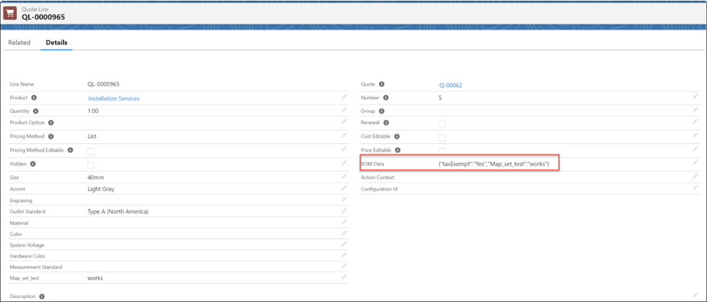 Quote line user interface