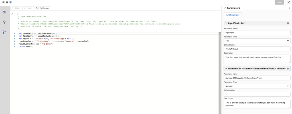 Sccript parameters