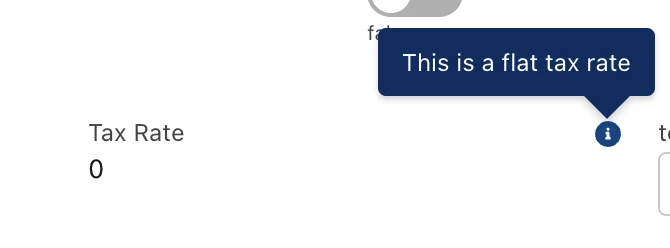 Field showing the tooltip message style