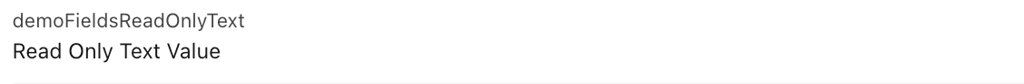 Readonly text value
