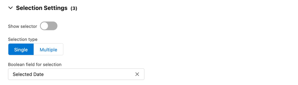 Selectionsettings