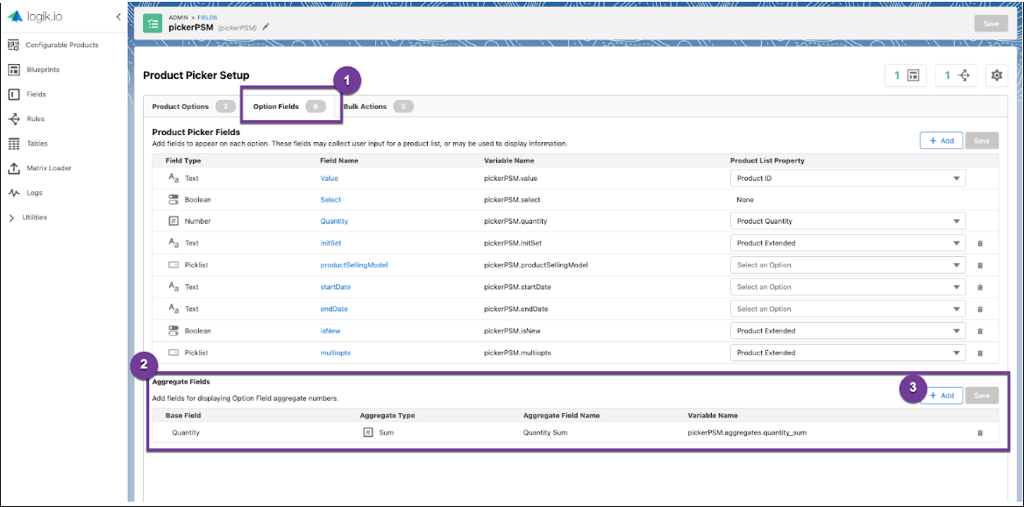 Product picker setup