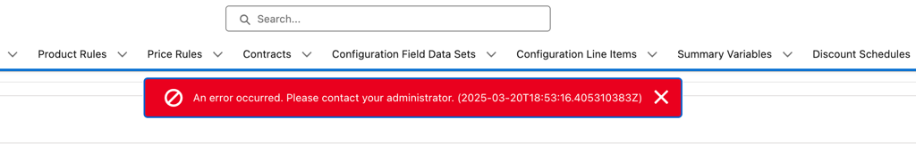 Error message
