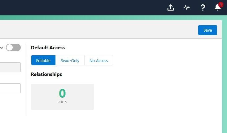 Relationship access screen
