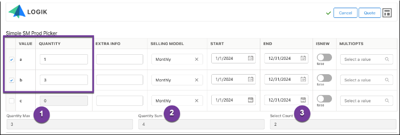 Simple product picker screen
