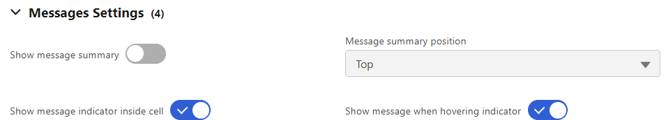 Message settings