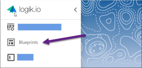 Blueprints option in the Admin navigation pane
