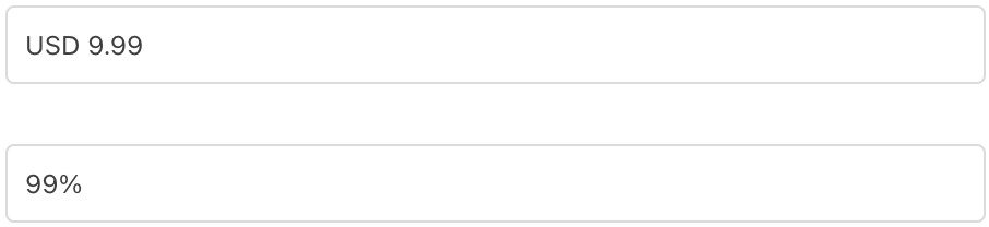Formatted number field