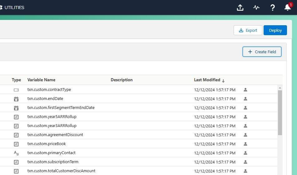 Utilities screen