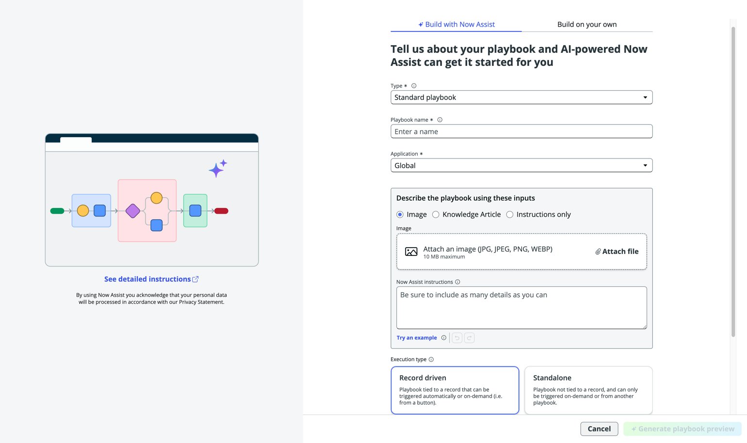 Build a new playbook with Now Assist.