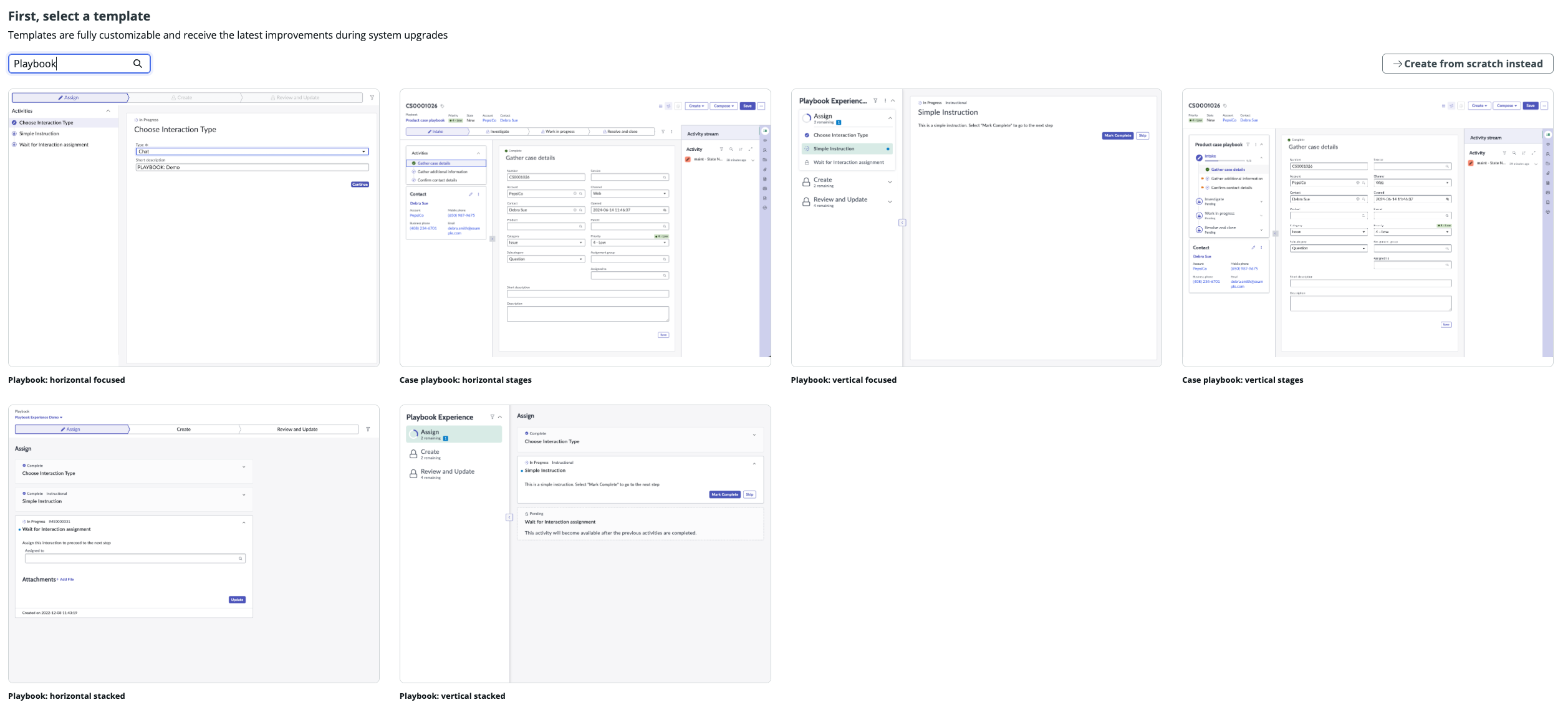 Customizable Playbook templates in UI Builder.