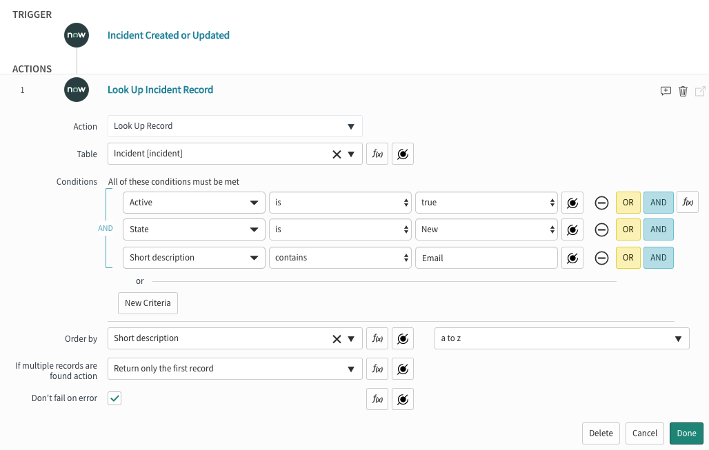 Example Look Up Record action in a flow.