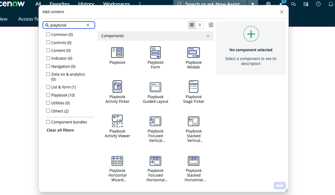 Screenshot showing all playbook layouts in the UI Builder.