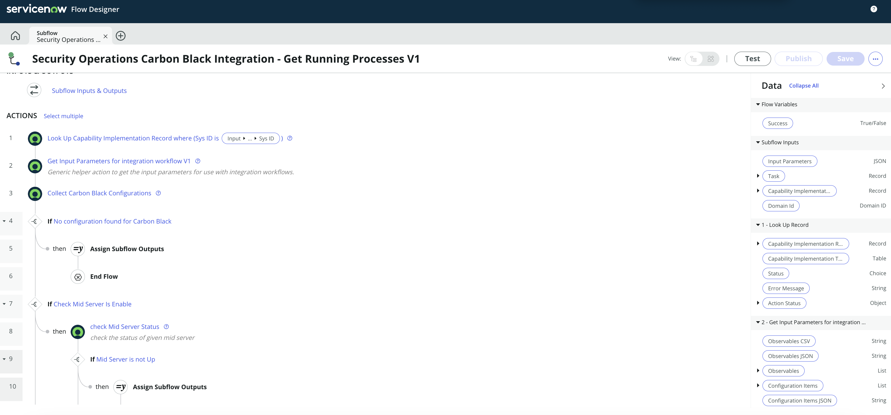Flow Design for Security Operations Carbon Black Integration - Get Running Processes 1