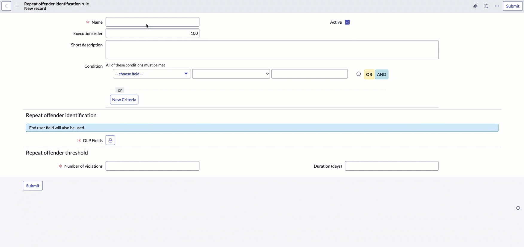 Configure repeat offender identification rules